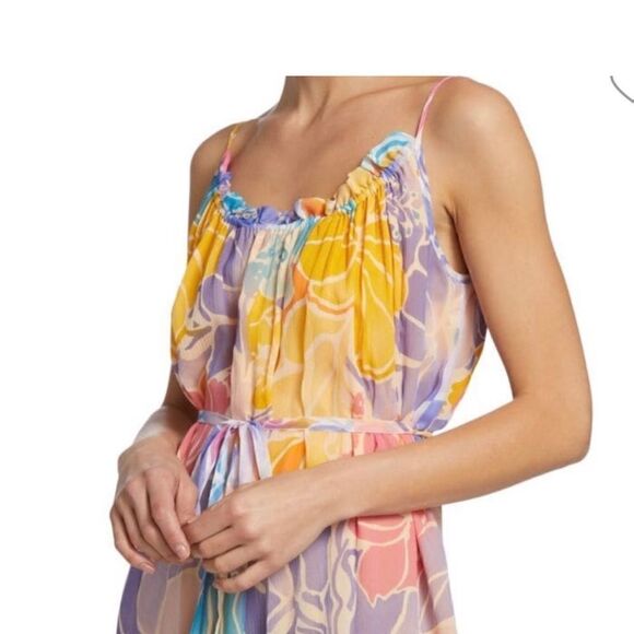 Ramy Brook Ivy Printed Silk Tiered Maxi Dress Medium $585 - Picture 5 of 9